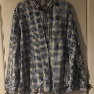 Blue and white button down